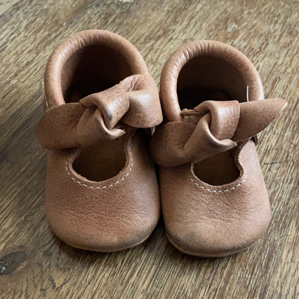 Freshly picked knotted bow moccasins